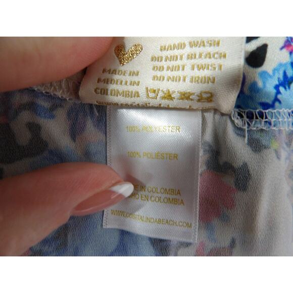 Cosita Linda Beachwear One Size Cover Up Dress Tunic kimon Floral Colorful Artsy - Picture 5 of 12